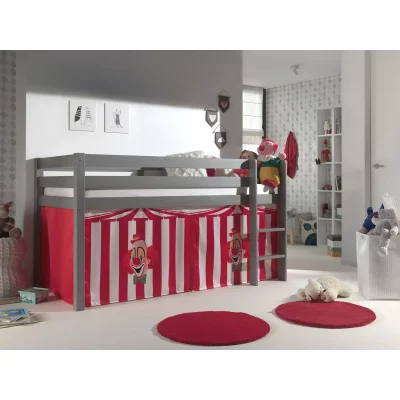 VIPACK Tente pour lit mezzanine tissu rouge et blanc Chucky