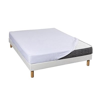 NON RENSEIGNE Terre de Nuit Drap housse gris jersey coton Lycra Tencel 160x200