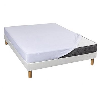 NON RENSEIGNE Terre de Nuit Drap housse lin jersey coton Lycra Tencel 160x220