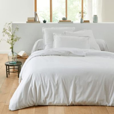 TERRE DE NUIT  Housse de couette blanc 100% lin 240x220 cm