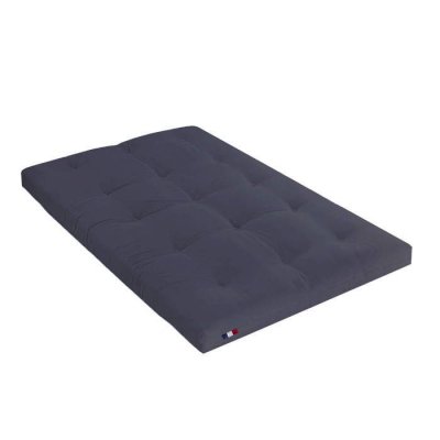 TERRE DE NUIT  Matelas futon anthracite en coton 140x190