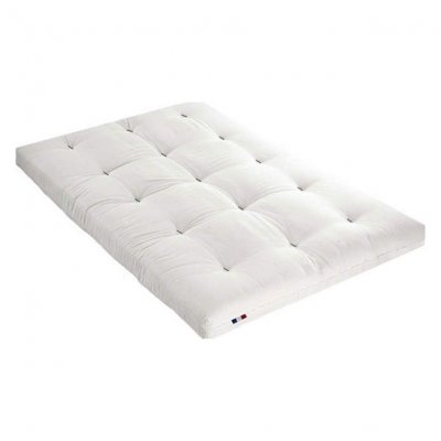TERRE DE NUIT  - Matelas futon &eacute;cru en coton 140x190 - Ecru