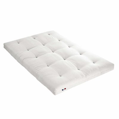 TERRE DE NUIT  - Matelas futon &eacute;cru en coton 140x200 - Ecru
