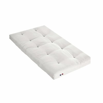 TERRE DE NUIT  - Matelas futon &eacute;cru en coton 90x200 - Ecru