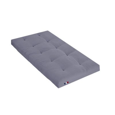 TERRE DE NUIT  Matelas futon gris clair en coton 90x190