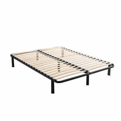 TERRE DE NUIT  - Sommier cadre &agrave; lattes m&eacute;tal en kit 160x200 - Noir