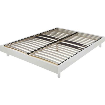 TERRE DE NUIT  Sommier kit d&eacute;cor Blanc Zone Lombaire renforc&eacute;e 140x190