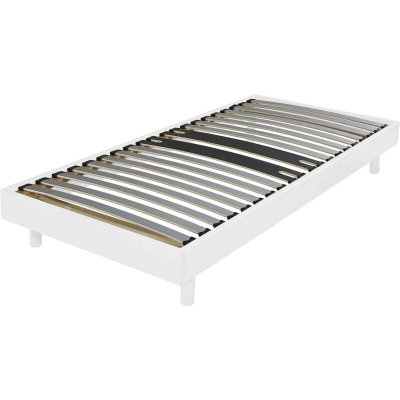 TERRE DE NUIT  Sommier kit d&eacute;cor blanc zone lombaire renforc&eacute;e 90x190