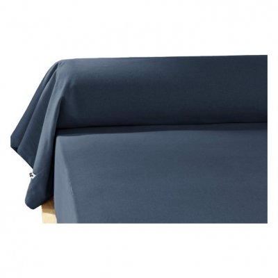 TERRE DE NUIT  Taie de traversin flanelle marine 160 cm