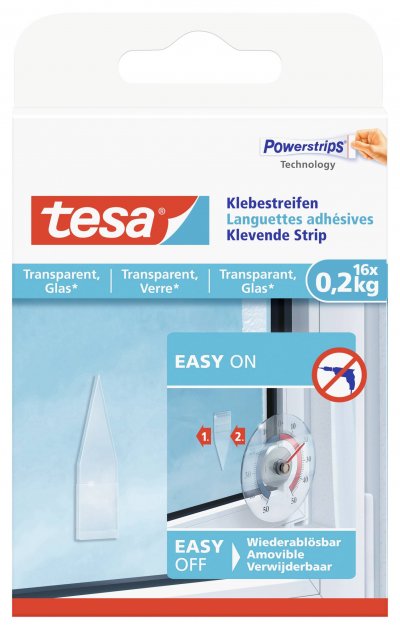 TESA  77732-00-00 Lot de 16 Languettes adh&eacute;sives 0,2 Kg Transparent