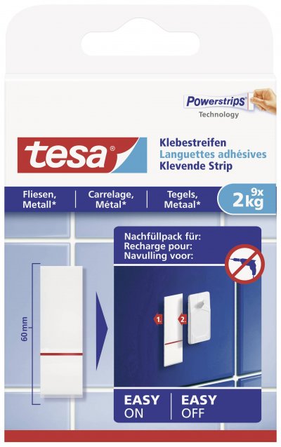 TESA  - 77760 Languettes adh&eacute;sives &reg; blanc Contenu: 9 pc(s) W680591