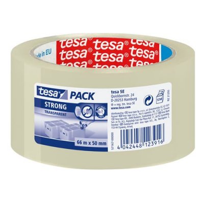 TESA  Clear Strong 66 m Polypropyl&egrave;ne Transparent 1 pi&egrave;ce(s)