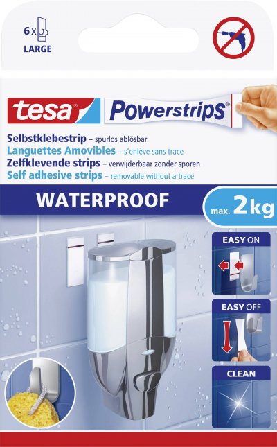 TESA  Lot de 6 crochets Powerstrips - Waterproof
