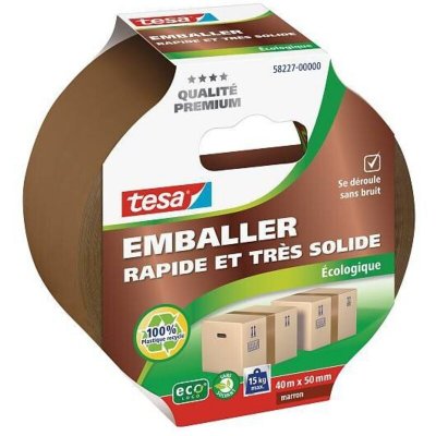 TESA  Premium Ecologo Emballer Fermer Carton Brun, 40m x 50mm