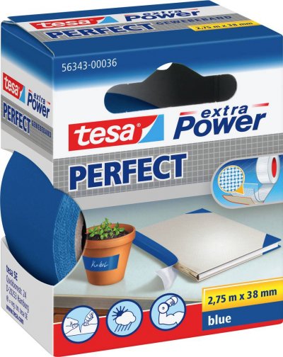 TESA  ruban de r&eacute;paration toil&eacute; super r&eacute;sistant - 2,75m x 38mm - bleu
