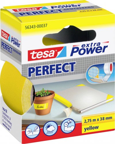 TESA  ruban de r&eacute;paration toil&eacute; super r&eacute;sistant - 2,75m x 38mm - jaune