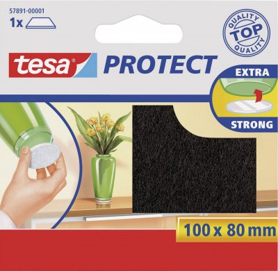 TESA   protect patin en feutrine, 100 x 80 mm, marron noir