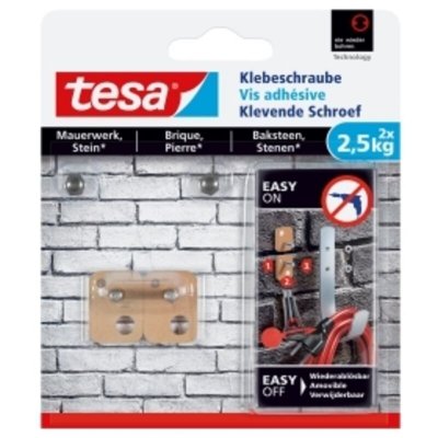 TESA   vis adh&eacute;sive pour brique, rectangulaire, 2,5 kg noir