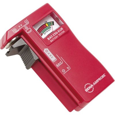 BEHA AMPROBE Testeurs de batteries Analogique BAT-250-EUR Accus ronds, piles 9 V