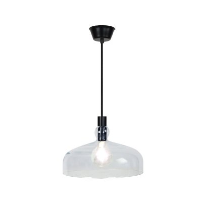 TOSEL Testo suspension verre souffl&eacute; bouche - 28x28x90 cm - noir