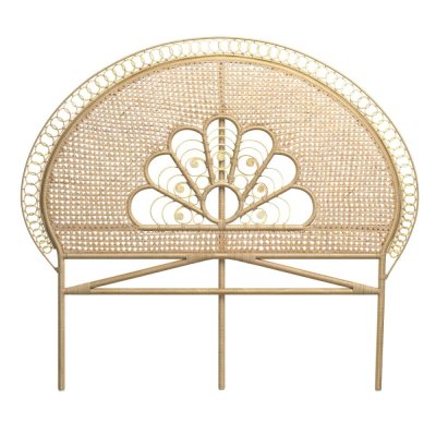 MAISON PAVANE T&ecirc;te de lit 140 cm en rotin naturel - Gabriella - Beige