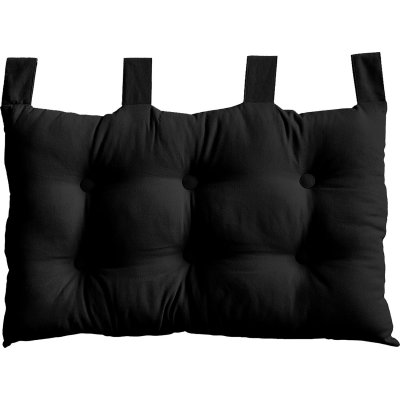 T&ecirc;te de Lit 70 x 45 cm lola 100% coton suspension par 4 pattes - noir
