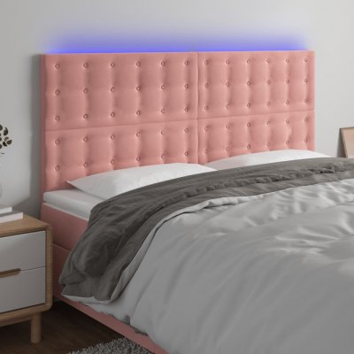 VIDAXL T&ecirc;te de lit &agrave; led Rose 160x5x118/128 cm Velours - 