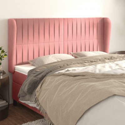 VIDAXL T&ecirc;te de lit avec oreilles Rose 183x23x118/128 cm Velours - 