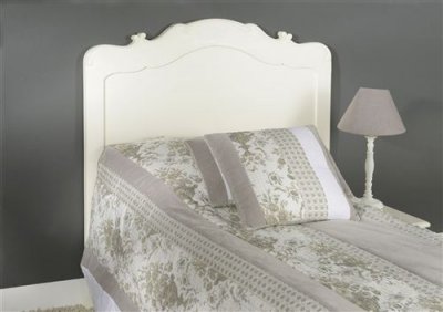 AMADEUS T&ecirc;te de lit blanc cass&eacute; en acajou Apolline 90 cm - - Blanc - Bois