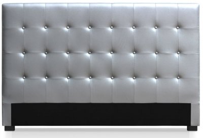 MENZZO T&ecirc;te de Lit Capitonn&eacute;e 180 Cm Cocoon Argent