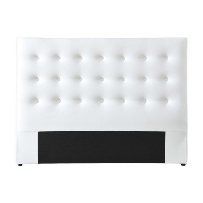 VENTE-UNIQUE T&ecirc;te de lit capitonn&eacute;e 180 cm - Simili - Blanc - FRANCESCO