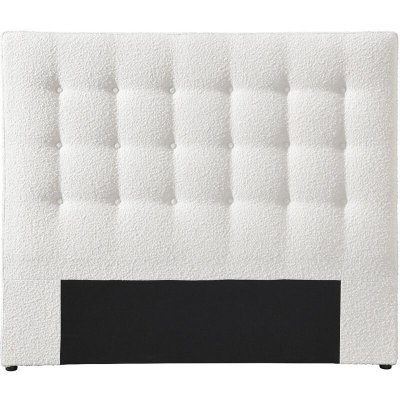 VENTE UNIQUE T&ecirc;te de lit capitonn&eacute;e 180 cm - Tissu bouclette - Blanc - FRANCESCO