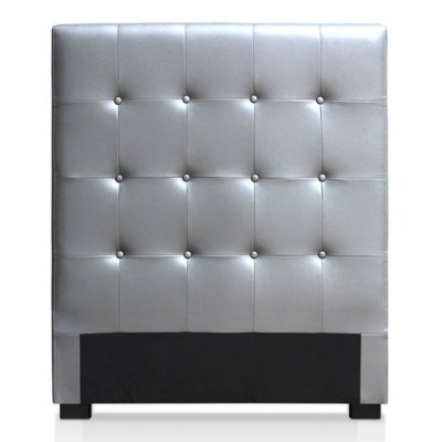 MENZZO T&ecirc;te de Lit Capitonn&eacute;e Amor 90cm Argent 