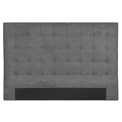 MILIBOO T&ecirc;te de lit capitonn&eacute;e en tissu gris anthracite L180 cm HALCIONA