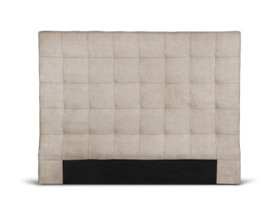 LOUNGITUDE T&ecirc;te de lit capitonn&eacute;e en tissu MEGAN - Beige, Largeur - 160 cm