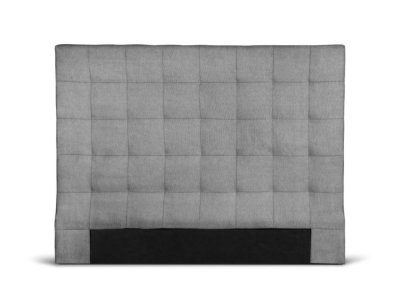 LOUNGITUDE T&ecirc;te de lit capitonn&eacute;e en tissu MEGAN - Gris, Largeur - 140 cm