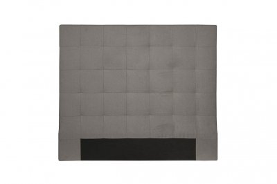 LOUNGITUDE T&ecirc;te de lit capitonn&eacute;e en tissu megan - Gris, Largeur - 160 cm - Gris