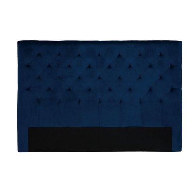 MILIBOO T&ecirc;te de lit capitonn&eacute;e en tissu velours bleu nuit L160 cm ENGUERRAND