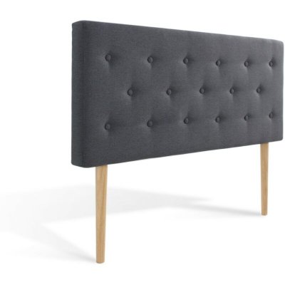 INTENSEDECO T&ecirc;te de lit capitonn&eacute;e Th&eacute;a 140cm Tissu Gris fonc&eacute; - Gris fonc&eacute;