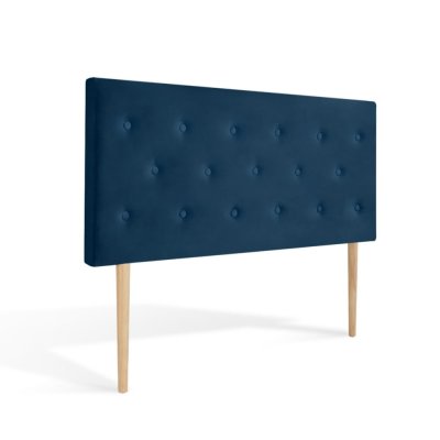 INTENSE DECO T&ecirc;te de lit capitonn&eacute;e Th&eacute;a 140cm Velours Bleu fonc&eacute; - Bleu fonc&eacute;