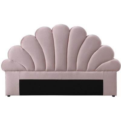 VENTE UNIQUE T&ecirc;te de lit coquillage - 160 cm - Velours - Rose - MOANA