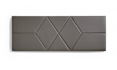 MATRIS T&ecirc;te de lit - ECCOX - Deux diamants en similicuir - Gris - 162 x 57 x 5 cm