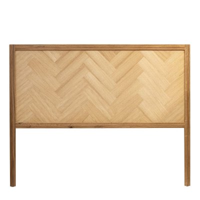TERRE DE NUIT T&ecirc;te de lit marqueterie 140 cm en bois massif naturel - 