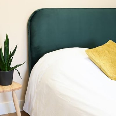 TERRE DE NUIT T&ecirc;te de lit marsella 190 cm en velours vert - 