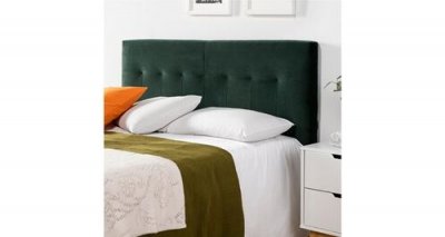 MARCKONFORT T&ecirc;te de lit napoles 140x100 verte en velours