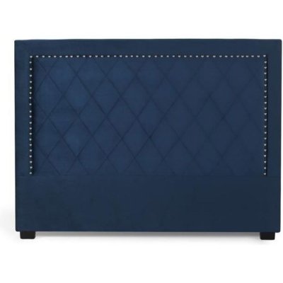 INTENSE DECO T&ecirc;te de lit Nolwen Velours Bleu Fonc&eacute; 160cm - Bleu fonc&eacute;