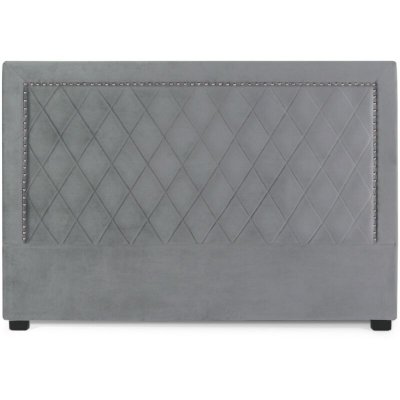 INTENSE DECO T&ecirc;te de lit - Nolwen - Velours Gris - Art d&eacute;co chic - 180cm