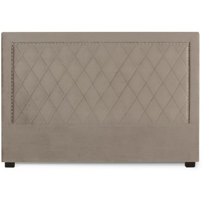 INTENSEDECO T&ecirc;te de lit - Nolwen - Velours - Taupe - Art d&eacute;co chic - 180cm