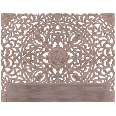 COTECOSY T&ecirc;te de lit proven&ccedil;ale bois sculpt&eacute; peint marron Siera 180