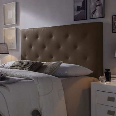MARCKONFORT T&ecirc;te de lit Rombo 140x60 cm Chocolat, rembourr&eacute;e de Mousse - chocolat